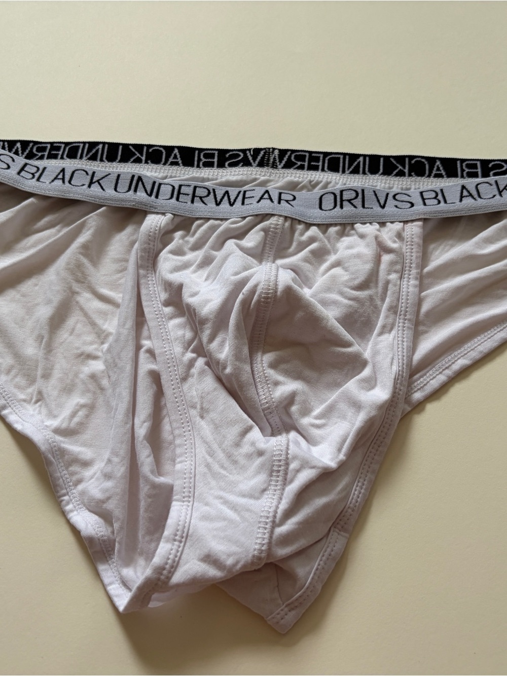 ORLVS Black Underwear Men's White Briefs